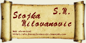Stojka Milovanović vizit kartica